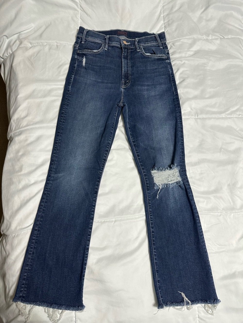 Mother The Hustler Ankle Fray Jeans Size 28